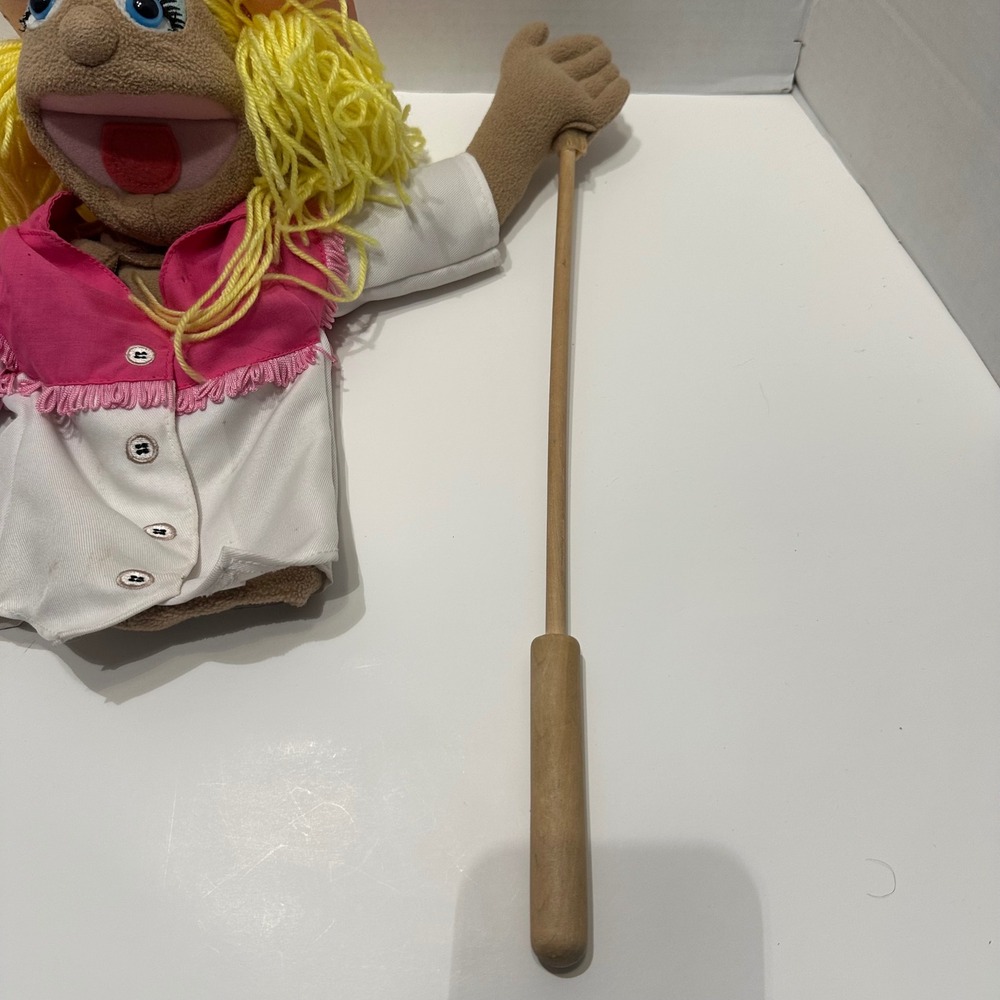 Melissa & Doug Queen Carlotta Cowgirl Puppet Lot of 2 Rod Stains As Is - Picture 5 of 13